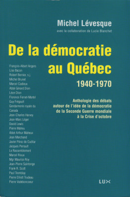 Livre De la démocratie au Québec