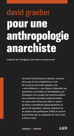 Couverture du livre : Pour une anthropologie anarchiste