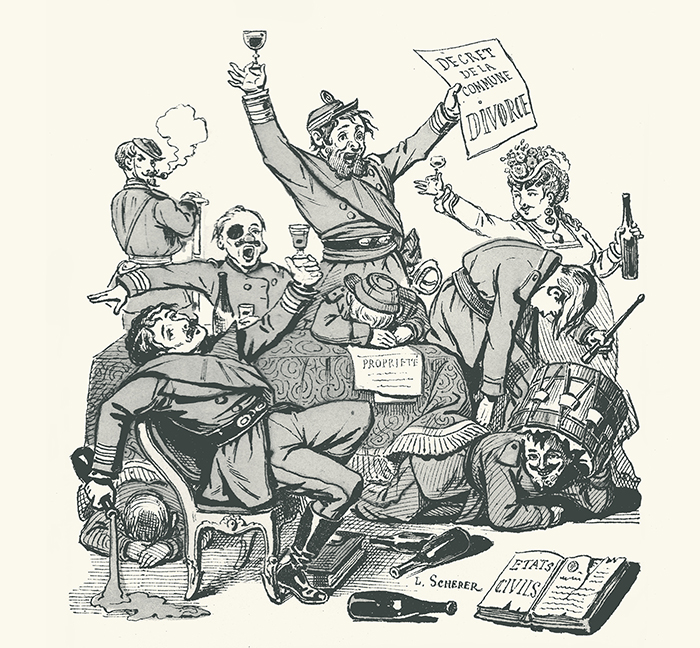 Illustration de la couverture du livre L'ivresse des communards.