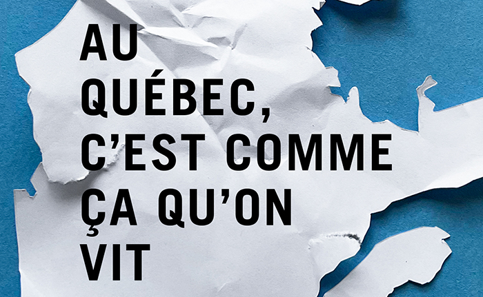 Détail de la couverture du livre «Au Québec, c'est comme ça qu'on vit» de Francine Pelletier.