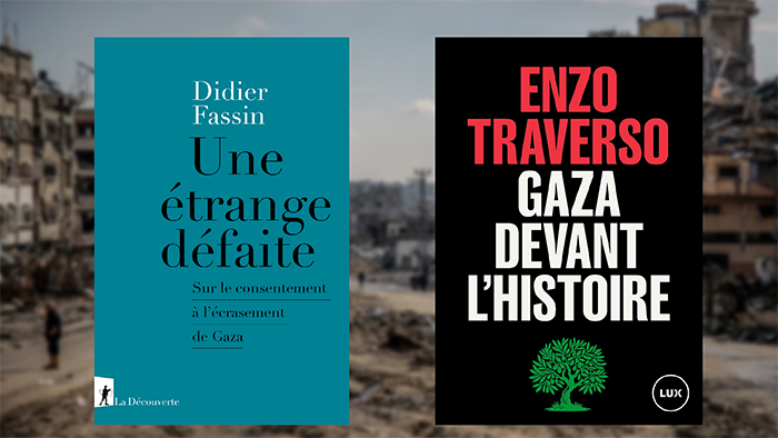 Couverture des livres «Une étrange défaite» et «Gaza devant l'hsitoire».