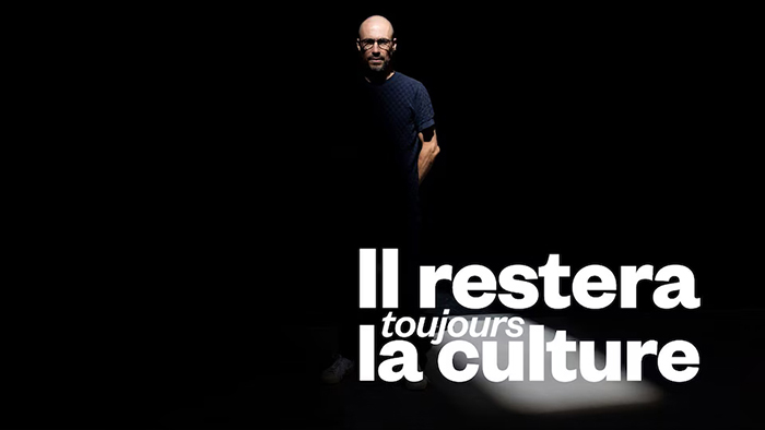 Photo de Jean-Philippe Pleau avec le titre de l'émission «Il restera toujours la culture».