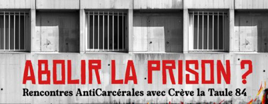 Détail de l'affiche des rencontres anticarcérales du 14 juin 2025.