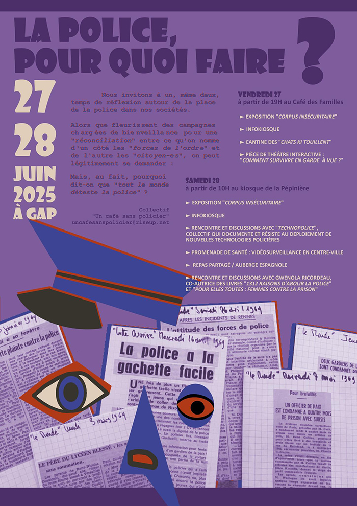 Affiche pour l'événement «La police, pour quoi faire?»