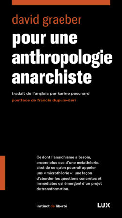 Couverture du livre «Pour une anthropologie anarchiste».