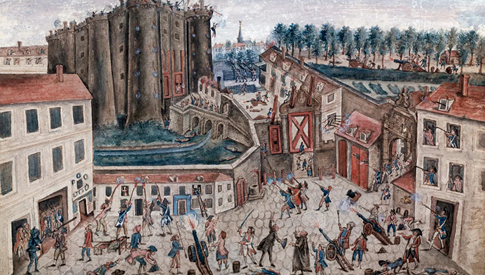 Tableau représentant la prise de la Bastille.