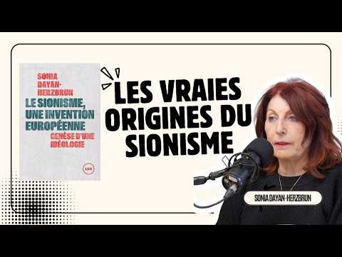 Montage d'une photo de Sonia Dayan-Herzbrun, la ocuverture du livre «Le sionisme, une histoire européenne» et ces mots: «Les vraies origines du sionisme».